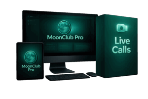 Moon Club Coin MoonClub Moon Club Logo Moon Club Mit Krypto Geld verdienen Krypto Kurs Krypto Akademie Livecalls